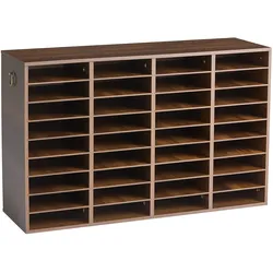 VEVOR Dokumentenablage Holz Schreibtisch Organizer mit 36 Fächern Braun, Ablagefach für Standard-A4-Dokumente Akten & Papiere, mit Verstellbaren Einlegböden für Büro, Zuhause & Klassenzimmer, MDF