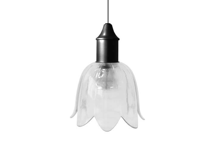 Suspension métal cable tulipe transparent D15,5cm