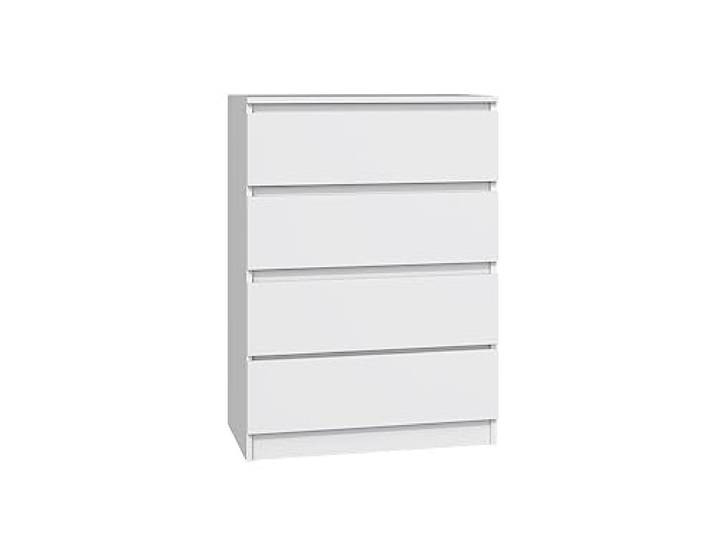 Home Collective Kommode weiß mit Vier Schubladen, Schlafzimmer Flur Nachttisch, Schrank, Sideboard, Highboard, Breite 70 cm Höhe 97cm