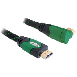 Delock HDMI – HDMI (5 m), Videokabel, Schwarz, Grün