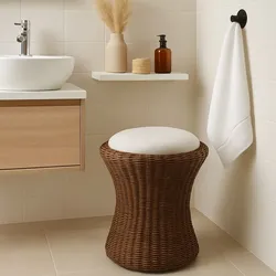 möbel direkt online Rattan-Sitzhocker Handgeflochten braun