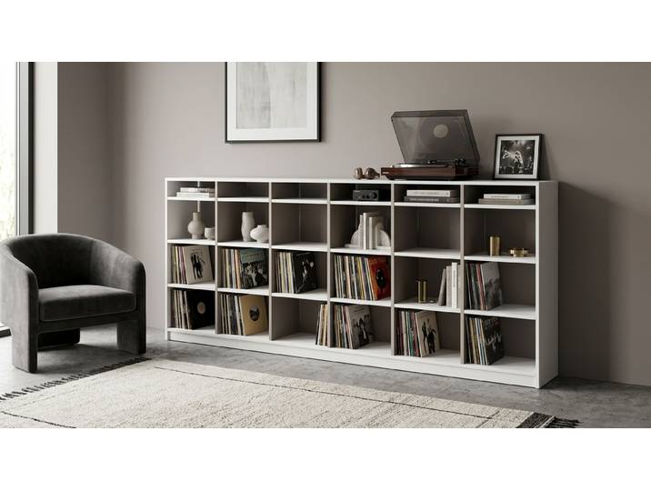 Schallplattenregal - Regal für Schallplatten mit vielen Optionen MDF Beschichtet MDF Weiß matt