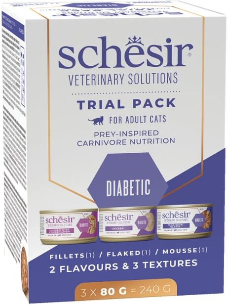 Schesir Cat Veterinary Diabetic Multipack 3 uds x 80g