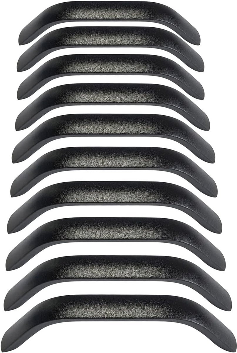 Matzwarte Booghandgreep voor Keuken en Badkamer, 112 mm, Gatcentrum 96 mm, 10 stuks