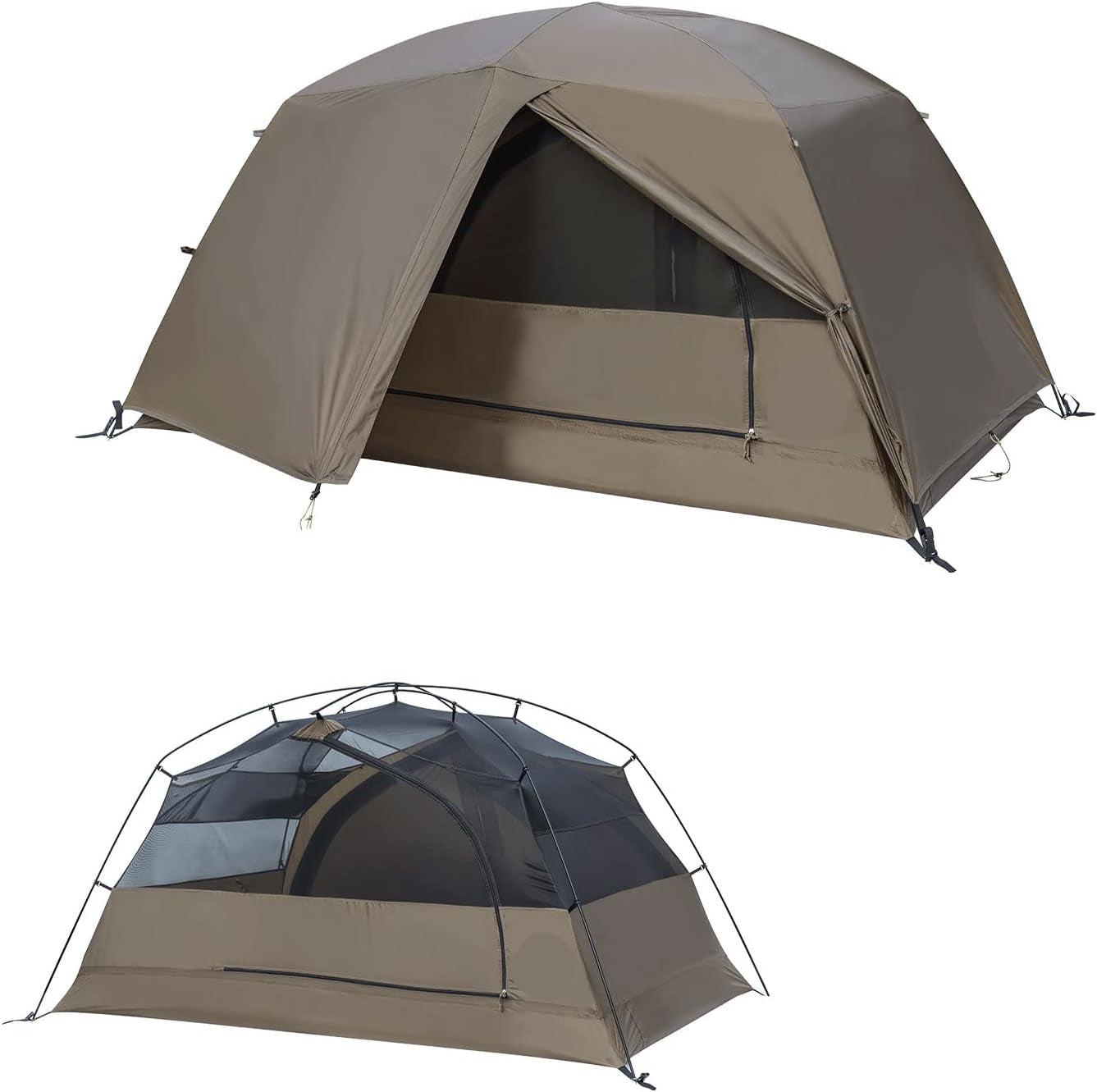 Zelt für Camping - 2 Personen - Doppelschichtig und wasserdicht - Rucksackzelt - 210 x 125 x 115 cm
