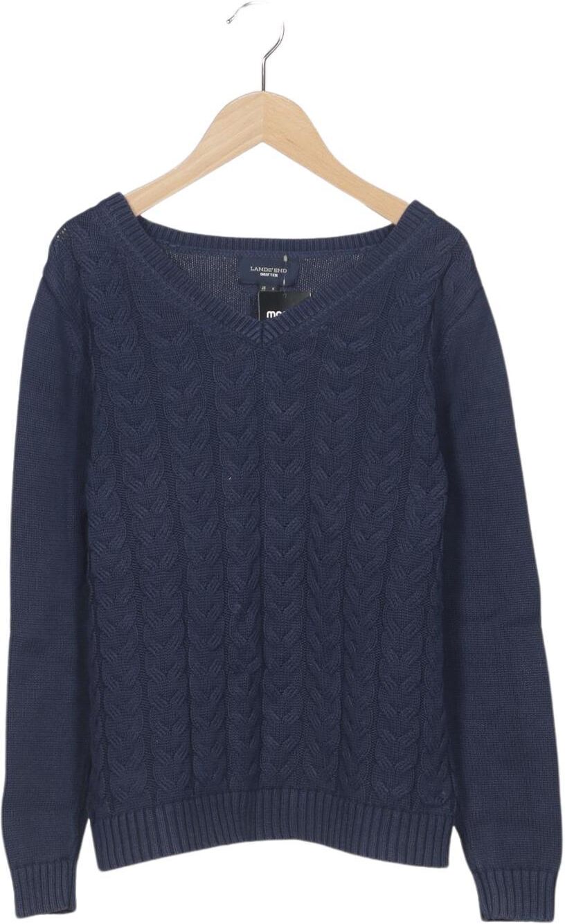 Lands End Damen Pullover, Marineblau, Gr. M, Baumwolle - Second Hand