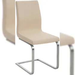 Proregal CHEFGASTRO Esszimmerstuhl MALAGA Stoff HxBxT 90x40x50cm Stoff Creme Küchenstuhl