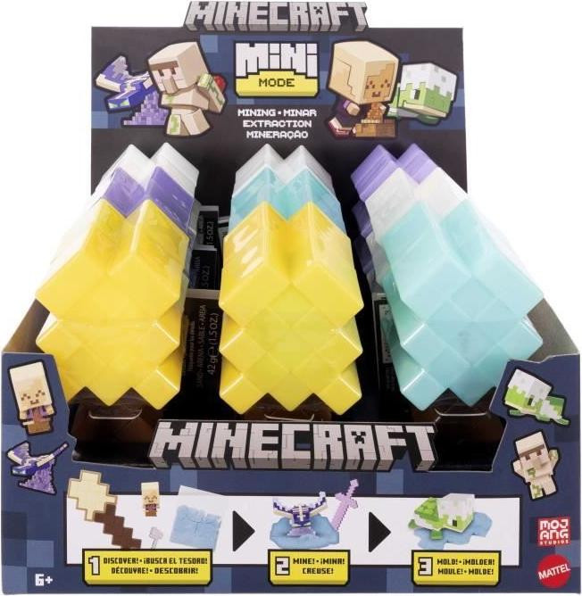 Mattel Minecraft Mini-Hoofd Figuur met accessoires en zand, willekeurig model