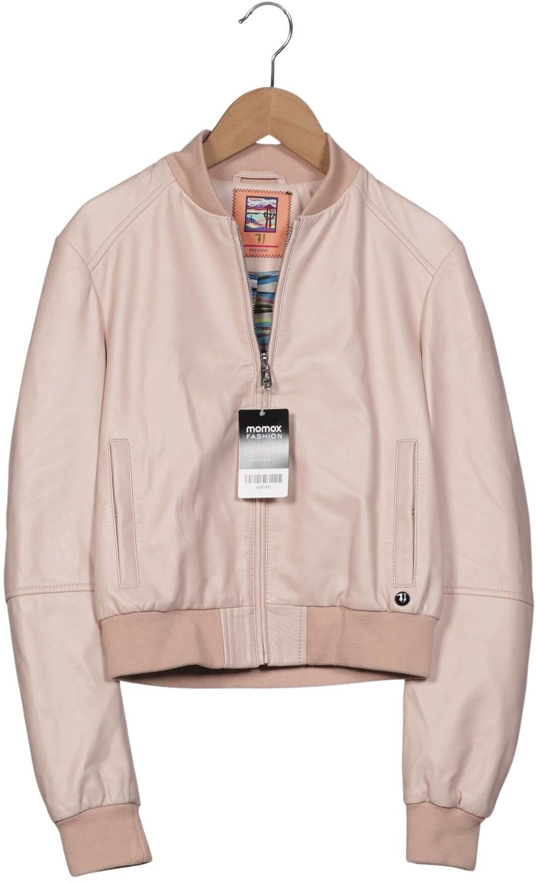 Trussardi Damen Jacke, Pink, Gr. EU 34 (IT 40), Synthetik / Elasthan / Leder - Second Hand