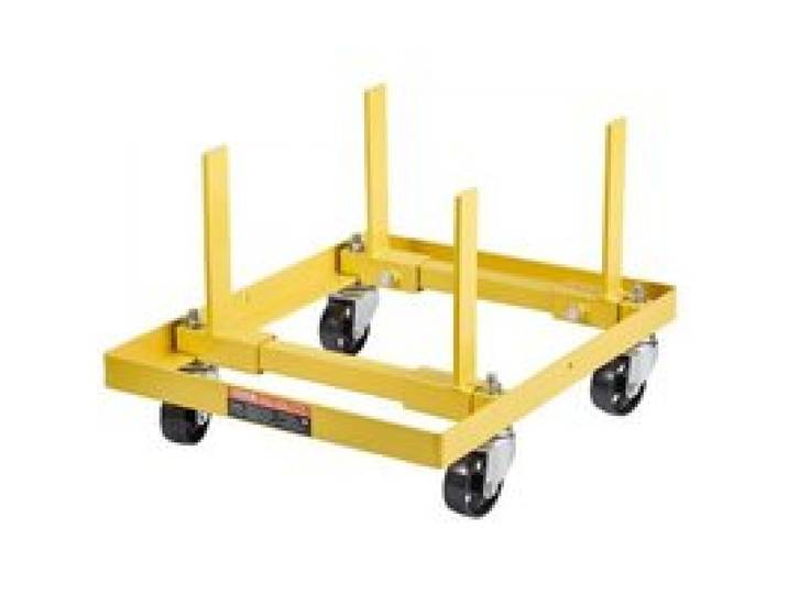VEVOR Support Moteur d’Atelier Capacité 340 kg, Chariot de Manutention pour Moteur en Acier, Largeur et Longueur Réglables, avec 4 Roulettes et 2 Sangles à Cliquet, Adapté à la Plupart des Moteurs