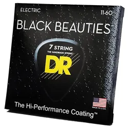 DR Strings Black Beauties BKE7-11  7-String Extra Heavy - Saiten E-Gitarre