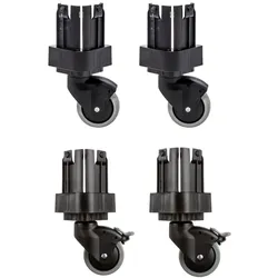 PROREGAL 4x Rad und Adapter für Euro-Norm Großbehälter | Schwarz