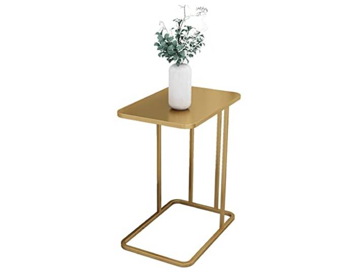 OIFAODAO Runde Tische， Kleiner schlanker Beistelltisch for kleine Räume, for Sofa(/Gold,A)