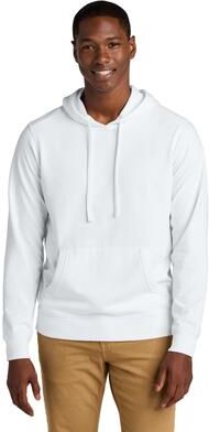 District DT8100 Re-Fleece Hoodie in White size Large   Cotton/Polyester Blend