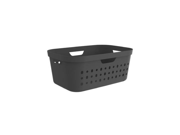 Wäschekorb ROTHO Jona 39 l , grau (anthrazit), B:61,5cm H:27,5cm T:44cm, Polypropylen, Wäschesammler, Wäschekorb