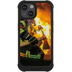 Nivocase Hülle für Apple iPhone 15 Stossfeste Handyhülle NIVOmax Case Schwarz Feuer Feuerwehr Lebensretter (Apple iPhone 15), Smartphone Hülle, Schwarz