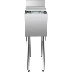 VEVOR kommerzieller Eisbehälter 28 L Untertheken-Eisbehälter (305 x 483 x 937 mm) Edelstahl-Eisbox mit Schiebedeckel & verstellbaren Kugelfüßen, Kühlwagen für Bar Restaurant Bar Küche Silber