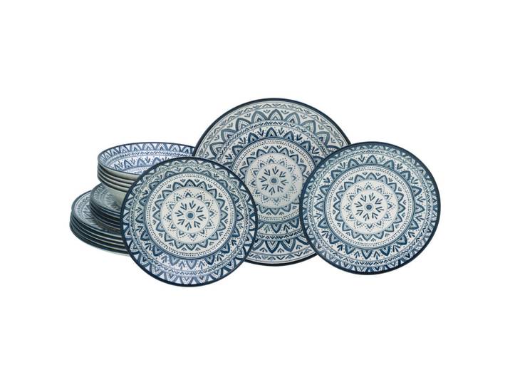 Creatable Tafelservice Mexico Blue, Blau, Mehrfarbig, Weiß, Keramik, 18-teilig, Mandala, lebensmittelecht, stapelbar, Essen & Trinken, Geschirr, Geschirr-Sets, Tafelservice