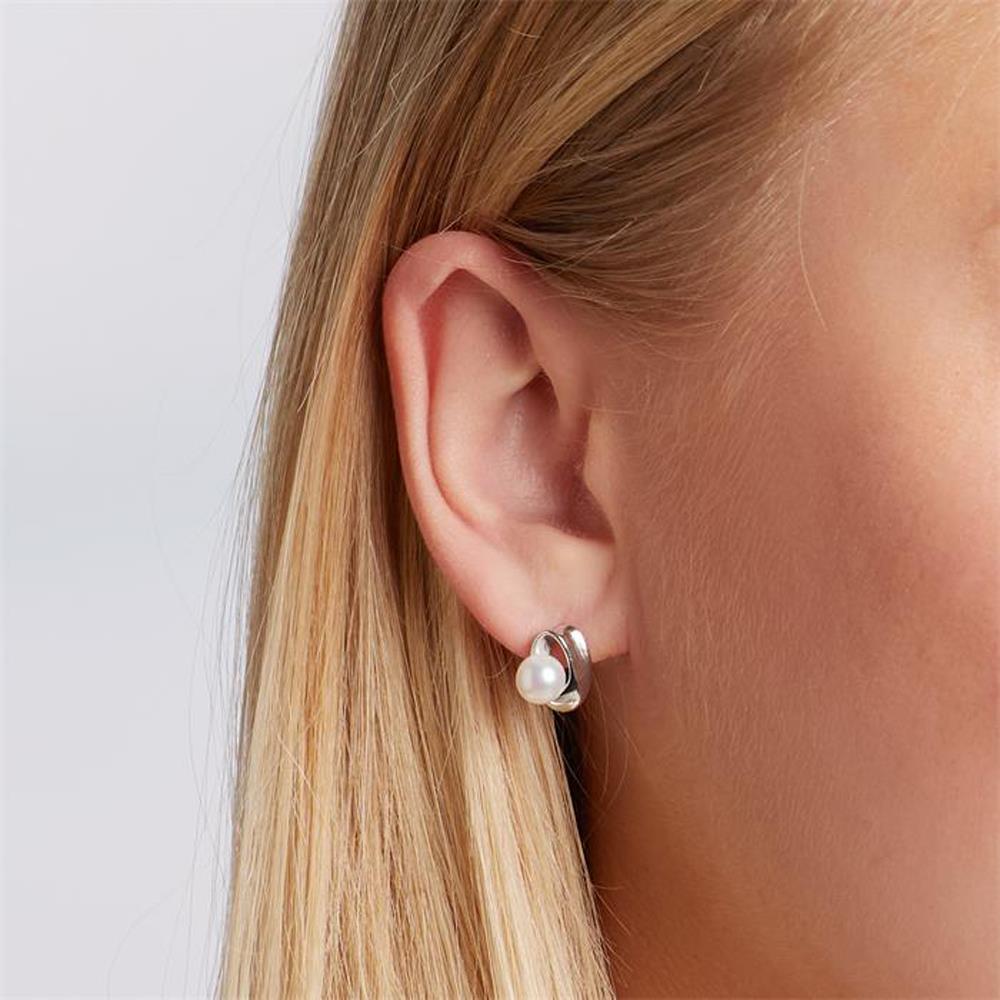 Unique Filigrane 925er Silber Ohrstecker mit Perle silber
