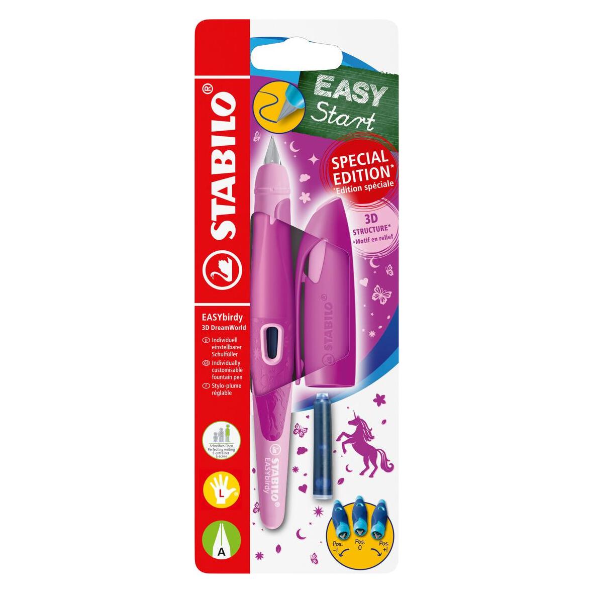 Stabilo Schulfüller EASYbirdy 3D DreamWorld A LH pink Blister (1x) (B-61649-3)