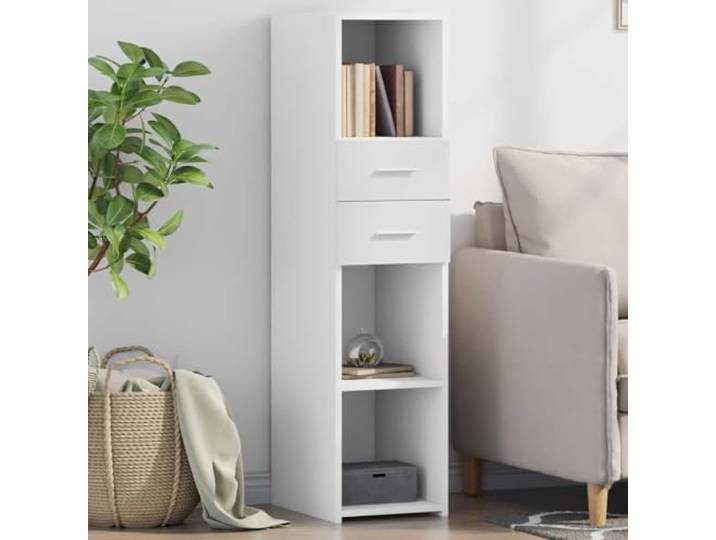 HEFZGDB Modernes Highboard für Wohnzimmer und Schlafzimmer, pflegeleichtes Highboard mit glatter Oberfläche, stabiles mit Wandhalterung gegen Umkippen, weißes aus Holzwerkstoff