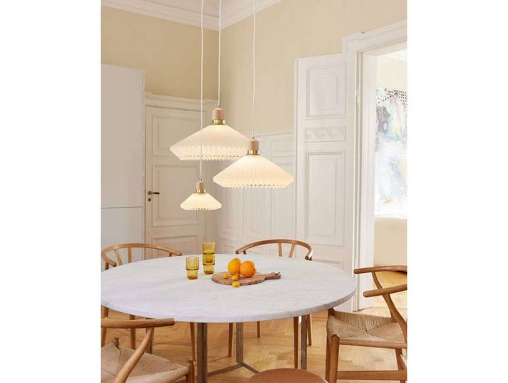 Paris Hängelampe, blau, Ø 24 cm, Textil - Halo Design - Esszimmer - Kunststoff
