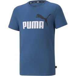 Puma, Jungen, Sportshirt, ESS+ 2 Col Logo Tee (116), Blau, 116