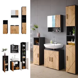 Vicco Badmöbel Set Irma Spiegelschrank Unterschrank Hochschrank Midischrank Bad