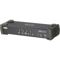 Aten CS1764A, 4 Port KVM Switch, 2x USB, DVI, KVM Switch, Schwarz