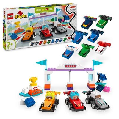 LEGO DUPLO Town F1 Team Rennautos mit Rennfahrern, Lernspielzeug 10445