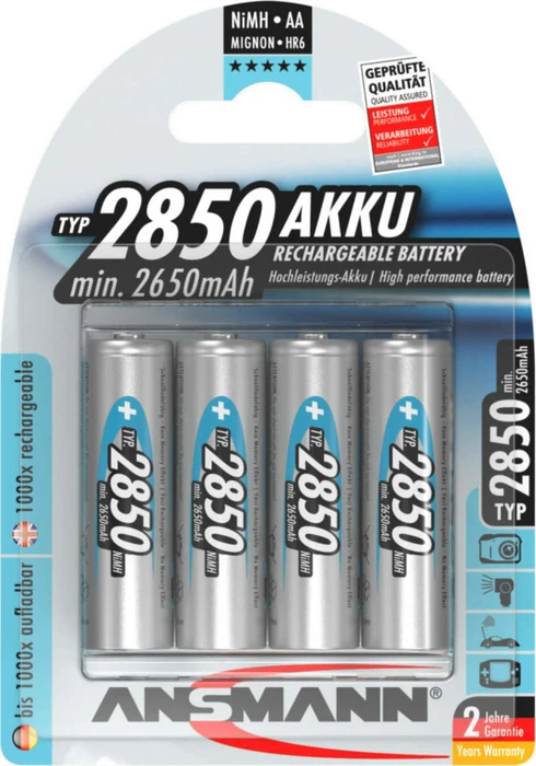 ANSMANN 4 Akkus Mignon AA 2.650 mAh