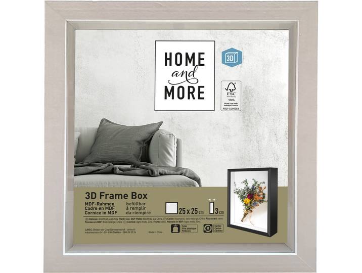 Home and More Bilderrahmen 3D Frame Box 20 x 20cm Weiss MDF