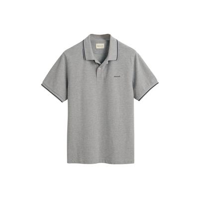 Poloshirt GANT "Poloshirt TIPPING PIQUE POLO 1er Pack", Herren, Gr. M, grau, Obermaterial: 100% Baumwolle CO., Shirts