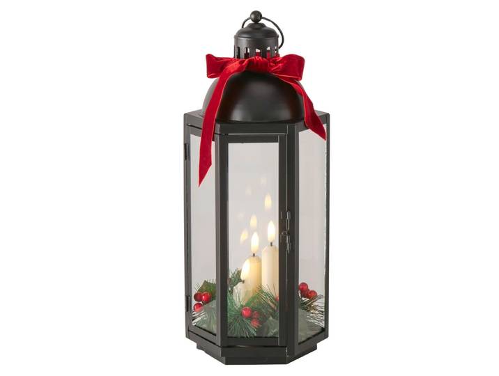 LED Laterne GOODPRODUCT Carolly , schwarz, H:38,5cm Ø:16cm, Leuchten, LED Laterne, Pulverbeschichtete Oberfläche für langlebige Qualität