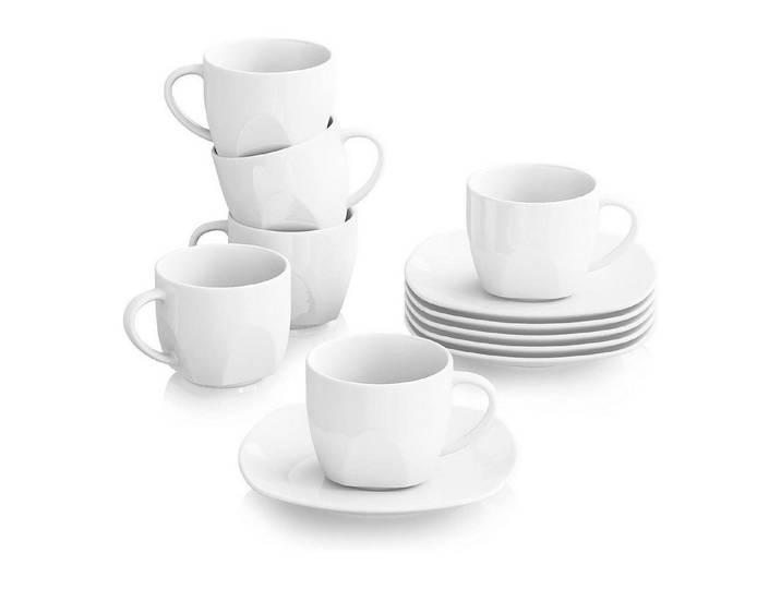 LuxusKollektion Kaffeeservice Kaffeeservice Porzellan Unter- & Tassen 6 Stück (1er Pack)