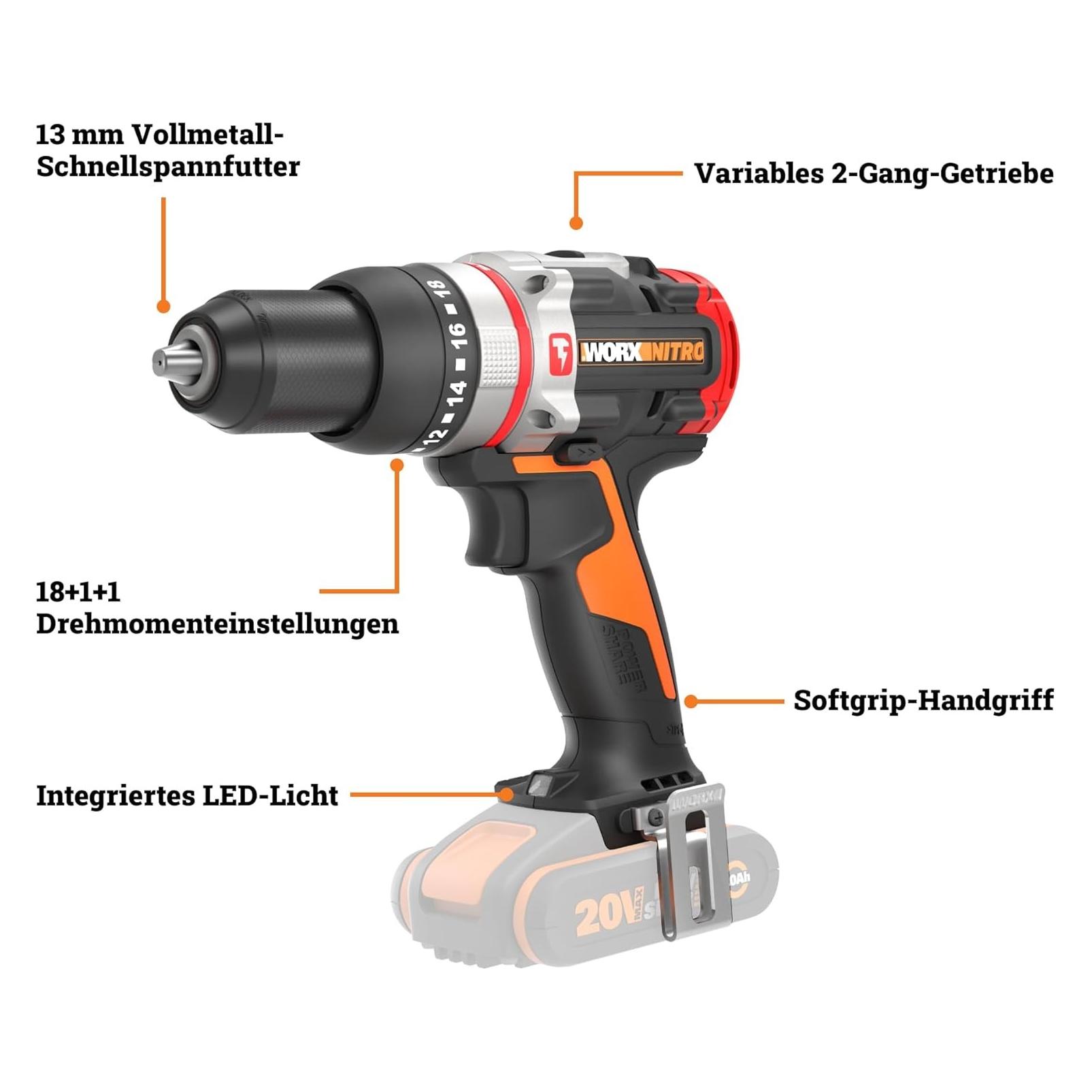 Worx Akku-Schlagbohrschrauber WX354.9 (Bohrschrauber, Schlagbohrschrauber) (WX354.9)