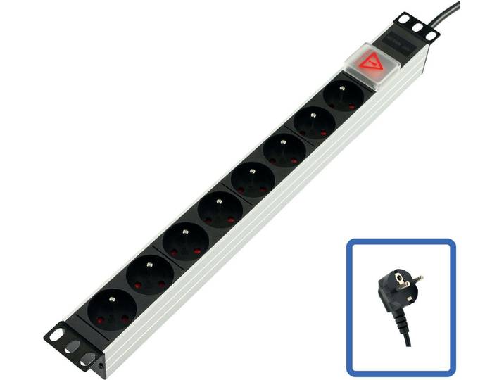 Lanview POWER STRIP 19\ - 8 WAY - FULL ALUMINIUM WITH ON/OFF S (TUPS031)