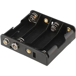 goobay 4x AA (Mignon) Batteriehalter - Druckknopf – Batteriehalter AA Mignon, Batterie Halterung Elektronik (Kunststoff)