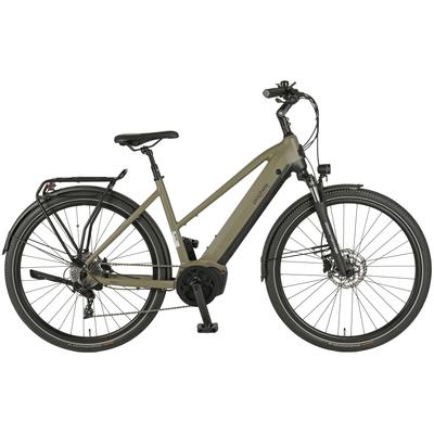 E-Bike PROPHETE "Entdecker 4.0" Gr. 50, grau (moosgrau, schwarz), Elektrofahrräder, 50cm, 28 Zoll (71,12cm), Pedelec, Elektrofahrrad für Damen
