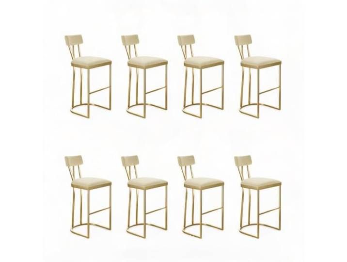 Garvee 8er Set Barhocker Kücheninsel/​Theke Barstühle mit Rückenlehne 67 cm Bar Stools Gepolsterter Samtbezug, Metallgestell Gold, modern – 67 cm Sitzhöhe für Küche, Hausbar oder Freizeitbereich