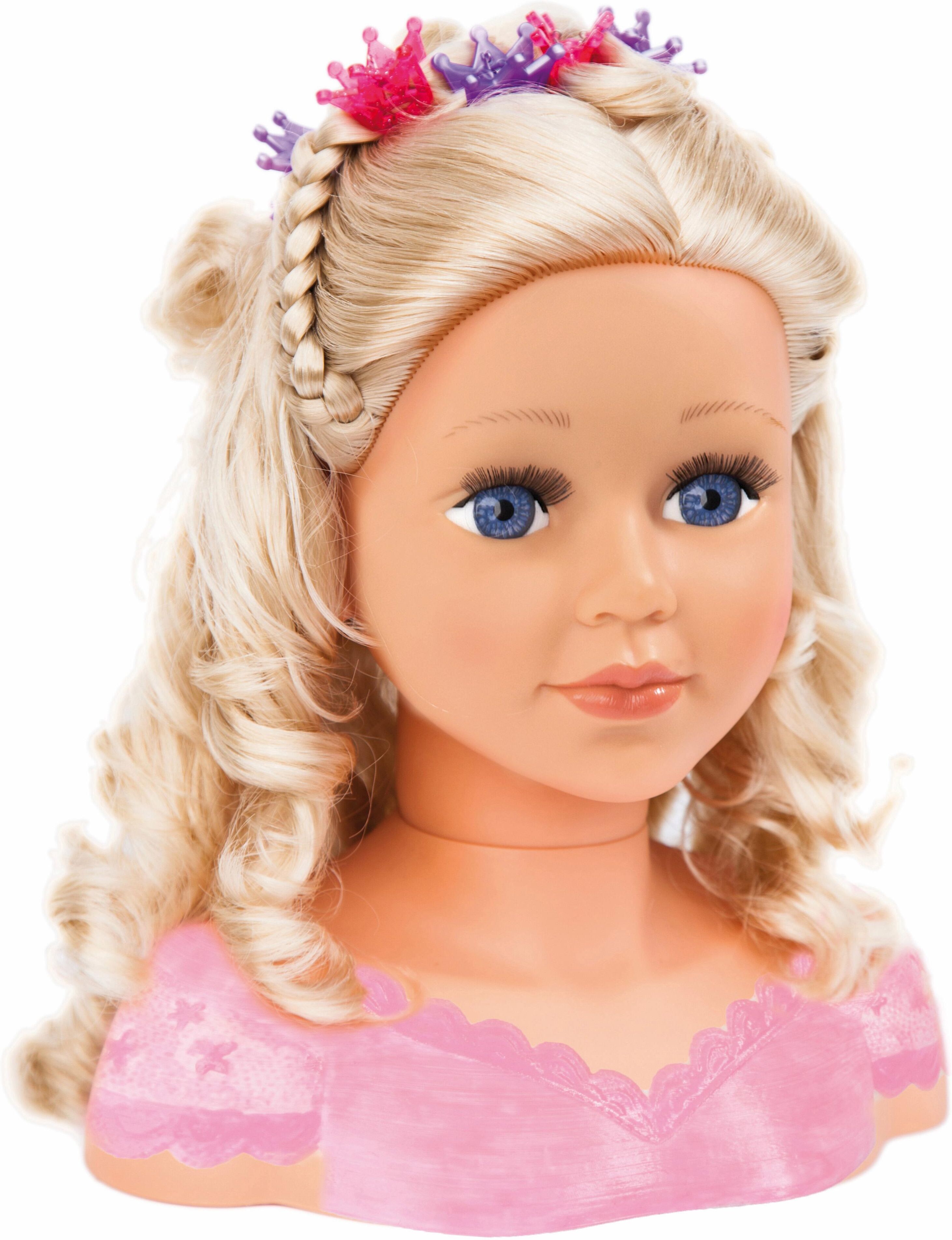 Frisier- & Schminkkopf BAYER "Charlene Super Model", rosa (natur), Frisierköpfe, KinderH:27cm, Frisier- & Schminkkopf, mit Kosmetik, H:27cm