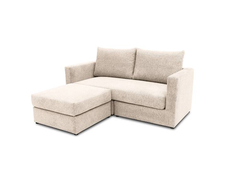 Ecksofa Linlia mit Schlaffunktion Weiß Webstoff Aranja 178 x 90 x 155cm Longchair beidseitig montierbar mit Schlaffunktion Modern