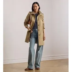 Lauren Ralph Lauren für Damen. 297967121002 Beigefarbener Schottenkaro-Mantel aus Baumwollmischung (XS), Lässig, Baumwolle