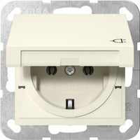 Schutzkontaktsteckdose Typ F 16 Ampere 250 Volt mit Klappdeckel weiß, Retail