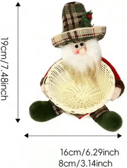 Inspire Picks Snowman Holiday Candy Basket Christmas Woven Gift Basket & Snowman Christmas Decoration oldmen