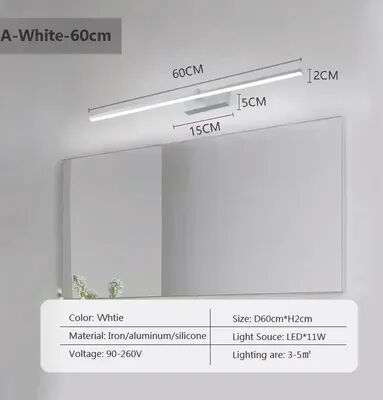 Friendly Fresh Finds Modern LED Vanity Light Linear Bathroom Mirror Light Wall Sconce For Bathroom Bedroom Kitchen lwl155 A White 60cm tricolor Light