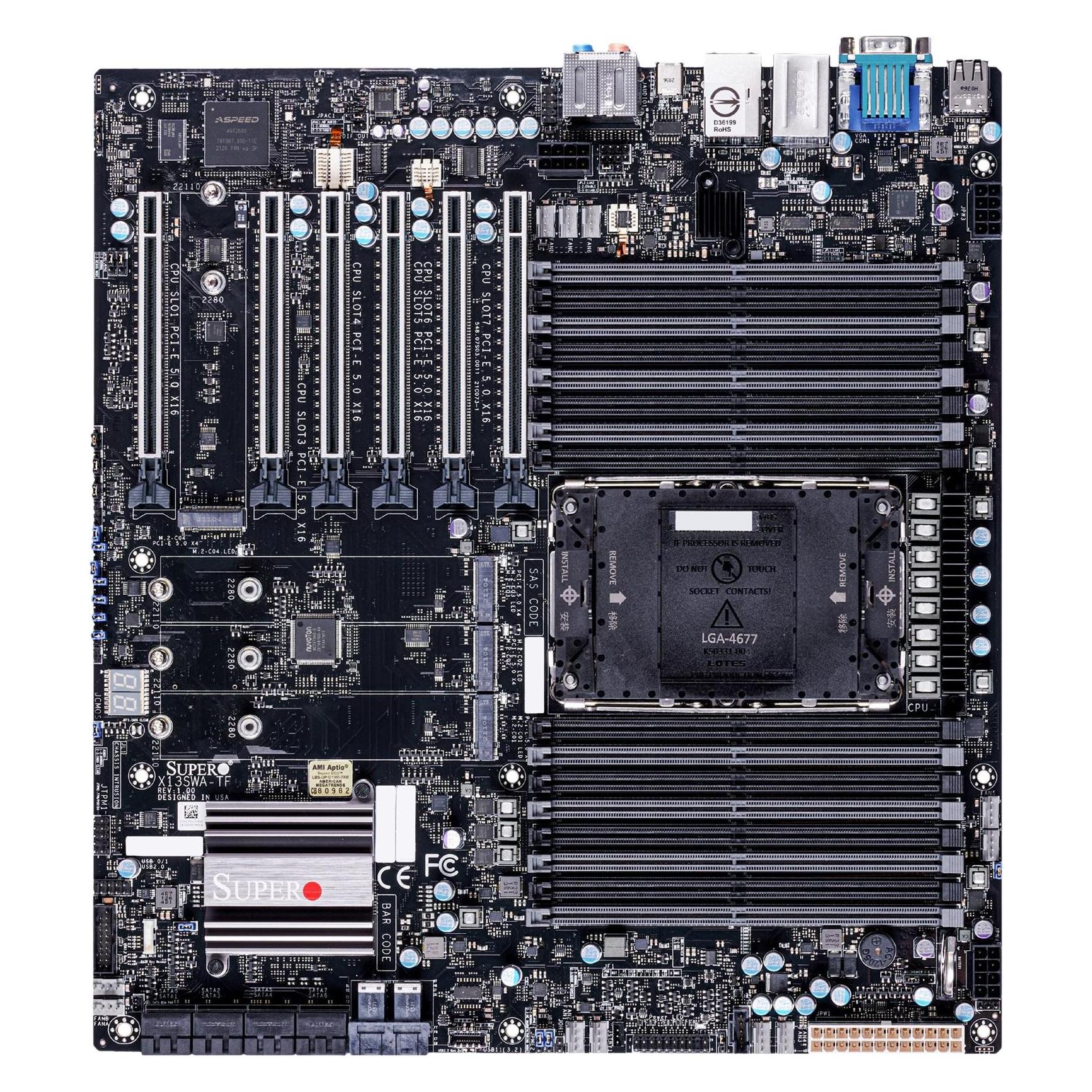 Supermicro Inc. X13SWA-TF-B (Bulk) (LGA 4677, Intel W790, E-ATX) (MBD-X13SWA-TF-B)