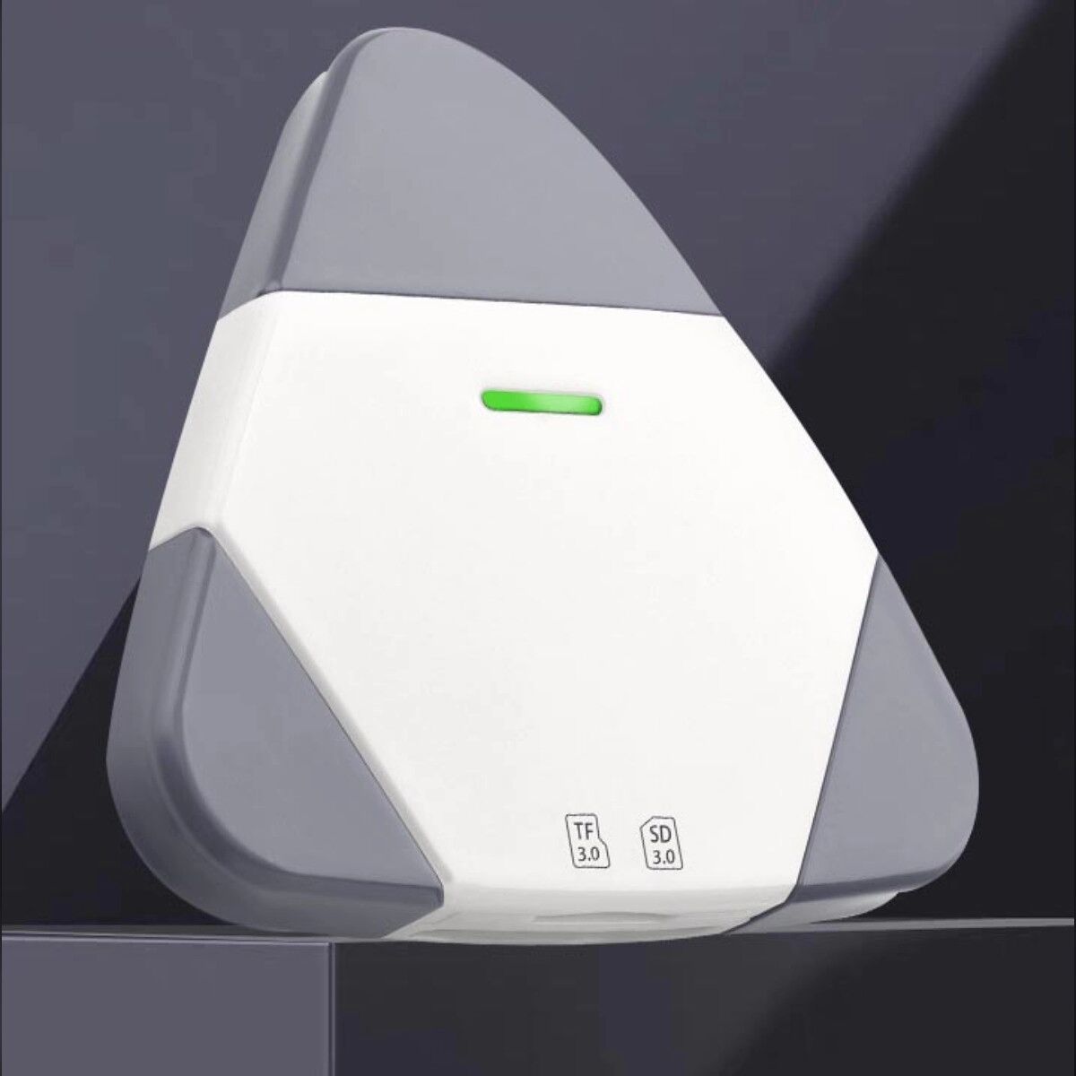 INF 3-in-1 magnetischer SD/TF Kartenleser – Plug-and-Play, kompatibel mit Apple Lightning, USB-C und USB-A, offizielles Orange