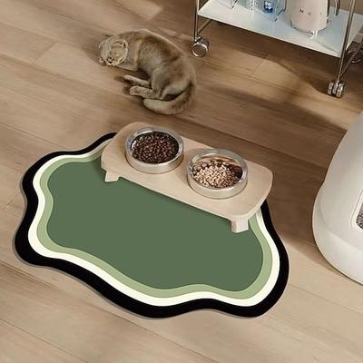 Fütterungsmatte für Haustiere leicht zu reinigen wasserdicht Hund Katze Matten erhöhte Kanten Platzdeckchen Tray um Lebensmittelverschüttungen und Wassernapfvorfälle auf dem Boden zu stoppen