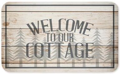 "Stupell Rustic Welcome Cottage Trees Printed Anti-Fatigue Floor Mat, design by Kim Allen, 30""x18"""